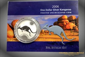 2006 $1 Kangaroo Silver Frosted Uncirculated 1 oz. Coin - Picture 1 of 1