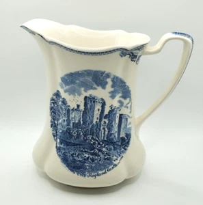Johnson Bros Transferware blau weiß Ragland Castle Krug England  - Bild 1 von 9