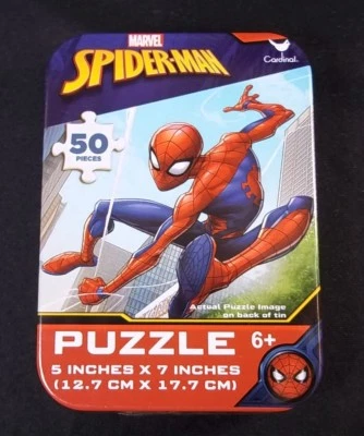 Marvel Spider-Man mini puzzle in collector tin 50 pcs New Sealed  - Image 1 of 2