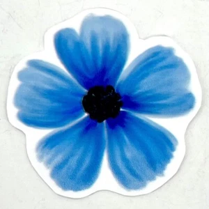 "Pegatina de vinilo azul de 4"" con flores de pétalo para portátiles, cuadernos, etc." Bonita floral - Imagen 1 de 1