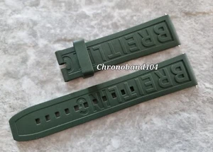 Correa de reloj Breitling Pro lll 22/20 mm genuina OEM de goma verde 188SS ¡Nueva!! - Imagen 1 de 6