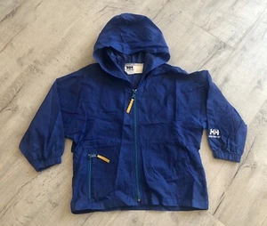 Kids Vintage Helly Hansen Blue Lightweight Windbreaker Hooded Nylon Jacket Small - Picture 1 of 9