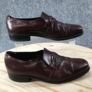 Florsheim Shoes Mens 9.5 E Casual Loafers 33472 Red Leather Slip On Low Top - Picture 1 of 19