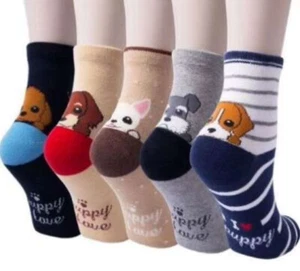 5 PAIRS Novelty Socks Cotton Funny Animal Happy Sox Women Teen Crazy Crew Sock - Picture 1 of 24
