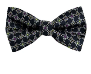 Boy's 100% Black Silk Designer Pre-Tied Woven Bowtie- NWT - Picture 1 of 1