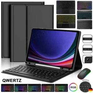 QWERTZ Tastatur Maus Schutz Hülle Für Samsung Galaxy Tab S10 S9 FE S9 S8 S7 11" - Bild 1 von 90