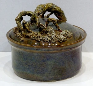 1979 Vintage GARY EAGAN Eureka Springs SPRING STREET Art Pottery LG COVERED BOWL - Picture 1 of 8