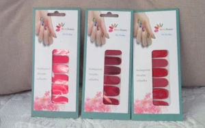 BornBeauty Nail Stickers Full Cover Nail Art Wraps 3 pack SOLID GLITTERY SHINY - Picture 1 of 5