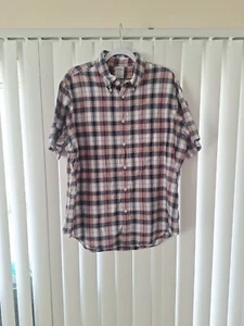 Mens XL Brooks Brothers Regent Plaid Button Front Shirt Short Sleeve - Picture 1 of 3