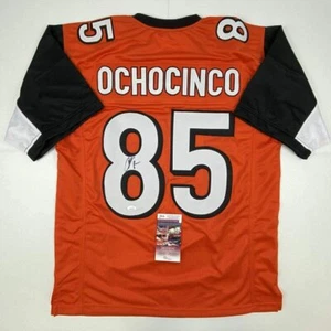 Autographed/Signed Chad Ochocinco (Johnson) Cincinnati Orange Football Jersey JS - Picture 1 of 4