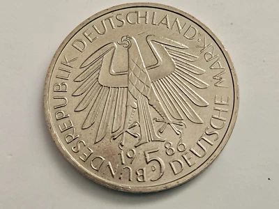 1986-D German  5 Coin Mark Copper-Nickel Clad - Image 1 of 2