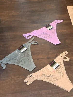 No Boundaries 3 Tanga Bragas Talla XL 15 17 Ropa Interior Floral Púrpura Verde Nuevo Foto 1 de 4