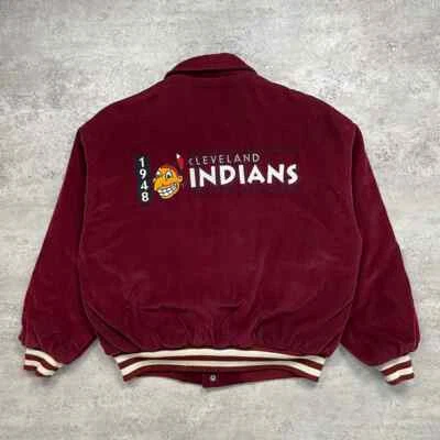 VTG MLB CLEVELAND INDIANS COOPERSTOWN STARTER CORDUROY JACKET CHIEF WAHOO Sz M - Image 1 of 4