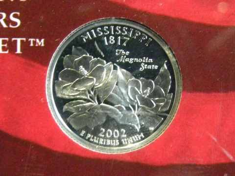 2002 S SILVER GEM PROOF MISSISSIPPI STATE QUARTER 90% SILVER FREE SHIP Cover