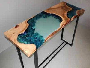 Behind the Couch Console Table Plans Epoxy resin table, Handmade Table Home Deco - Picture 1 of 12