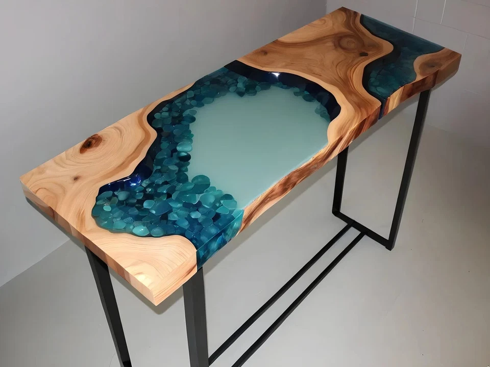 Behind the Couch Console Table Plans Epoxy resin table, Handmade Table Home Deco - Image 1 of 4