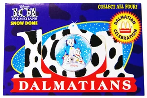 Disney 101 Dalmatians Vtg 1996 Snow Globe Dome McDonalds Christmas Tree Ornament - Picture 1 of 5