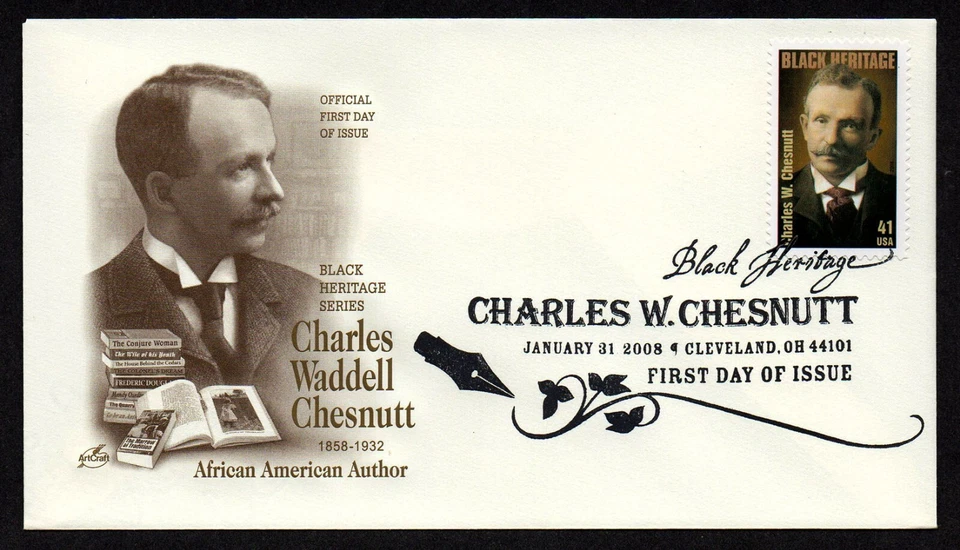USA, SCOTT # 4222, ARTCRAFT FDC COVER - AUTHOR CHARLES CHESNUTT, YEAR 2008 - Image 1 of 1
