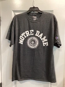 Notre Dame Fighting Irish T-Shirt - Herren Large, grau Champion Tee School Seal - Bild 1 von 5