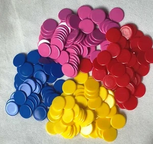 15mm or 22mm Opaque Counters Tokens Tiddly Winks Numeracy Plastic - 25 50 100 - Picture 1 of 16