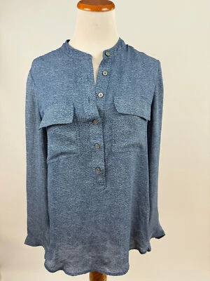 Blusa henley manga larga estampado azul banana republic para mujer S Foto 1 de 3