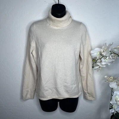 charter club luxury cashmere sweater size XL turtleneck In Ivory Cream - Image 1 of 4