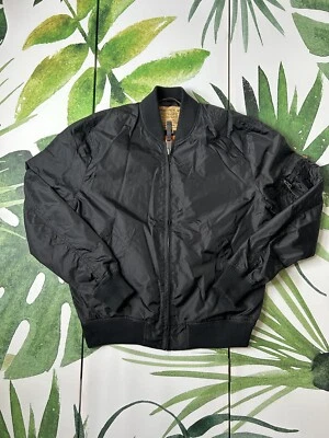 Alpha Industries Bomber Jacket MA1 Mens Medium XL Black Nylon Lightweight Biker - Image 1 of 4