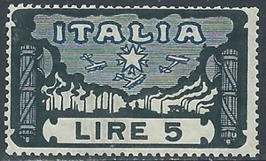 1923 REGNO MARCIA SU ROMA 5 LIRE MNH ** - RE17-9 - Picture 1 of 1
