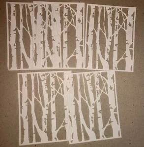 5 ABEDULES RAMIFICADOS adornos troquelados de papel cartucho - Imagen 1 de 14