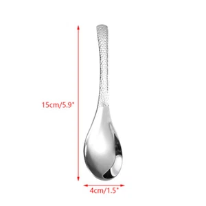 Stainless Steel Round Spoon Net Red Golden Dinner Long Handle Stirring Desser _t - Imagen 1 de 11