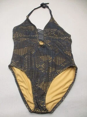 MOSSIMO Size XL Womens Black Crochet Lined Wireless One-Piece Swimming Suit 6L - Image 1 of 4