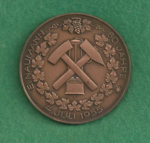 KUPFERMEDAILLE 1955 GEWERKSCHAFTEN BADEN UND MARKGRÄFLER - E. NAUMANN 80 JAHRE - Bild 1 von 2