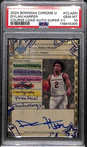 2024 Bowman Chrome Course Load Superfractor Dylan Harper RC Auto 1/1 PSA 10 GEM - Picture 1 of 2