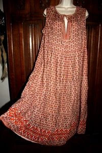 Max Studio Boho Maxikleid XL / 1X Neu mit Etikett rost orange ärmellos Stufen 158,00 UVP - Bild 1 von 11