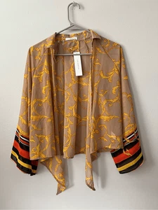 Timing Small Sheer donna vittoriano giallo e marrone smock NUOVO - Foto 1 di 4