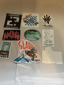 Lotto adesivi skateboard vintage BONES Santa Cruz Mullen creatura Mouge strana - Foto 1 di 5