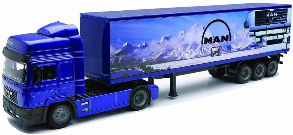 NEWRAY - Camion MAN F2000 con rimorchio a 3 assi - 1/43 - NEW15013 - Immagine 1 di 2