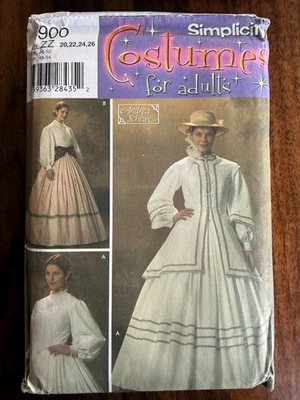 New Simplicity 4900 Civil War Skirt Dress Jacket Sewing Pattern Women's 20-26 - Image 1 of 3