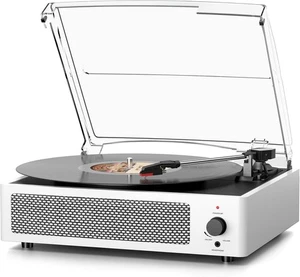 Tocadiscos Bluetooth Tocadiscos para Vinilo con Altavoces, Maleta vintage NEW US - Picture 1 of 7