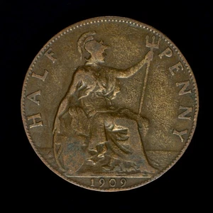 GB EDWARD VII BRONZE HALFPENNY 1909 ++ SCHARFE STUFE !! ++ [190-30] - Bild 1 von 2