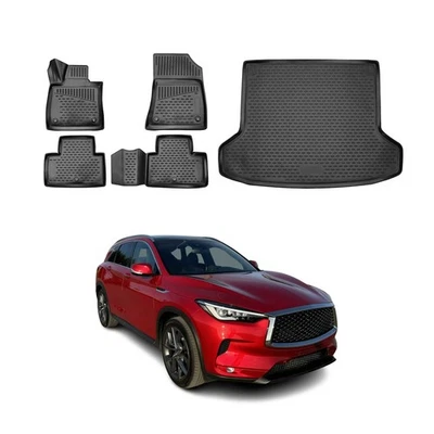 Fits 2019-2025 Infiniti QX50 Floor Mats & Cargo Liner Full Set All Weather B - Imagem 1 de 4