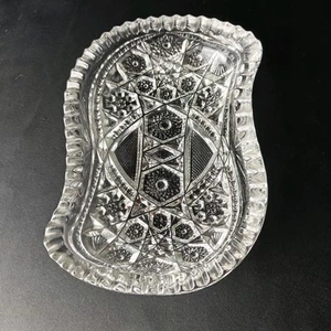 Vintage 60er Jahre EAPG, aber Schale, Sägezahnrand, Kochfeld Sterne Abstrakte Kunst Glas 5,5" - Bild 1 von 8
