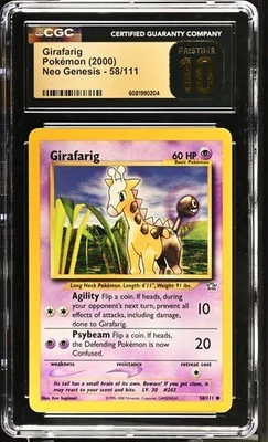 Girafarig 58/111 - Pokémon Neo Genesis CGC 10 Pristine  - Image 1 of 3