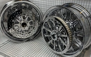 Rotores de polea de ruedas cromadas Indian Chieftain fabricante de equipos originales 2014 -20 llantas mag directamente - Imagen 1 de 16