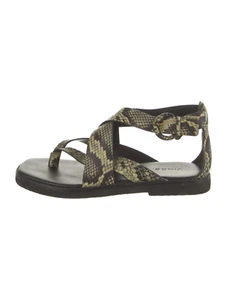 Vince Morris Women's Snake Print Strappy Flat Sandals size 8.5 Genuine Leather - Picture 1 of 11