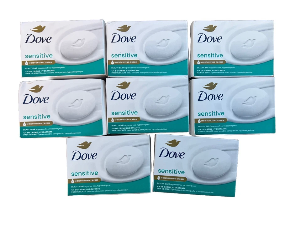 8 Bars Dove Sensitive Beauty Bar Soap 3.75oz Each - Image 1 of 1