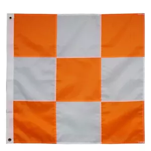 Premium Airport Flag Orange and White 36 x 36 Inch- Longest Lasting Oxford Ny... - Picture 1 of 8