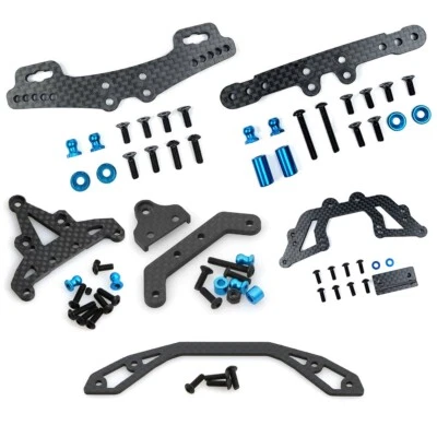 Carbon Fiber Shock Tower Second Floor Board Bumper Plate Kit for Tamiya XV01 RC - Image 1 of 4