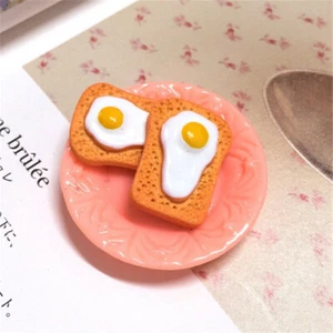 20-pack Resin Fried Egg and Toast Embellishment Bread Food Art Decor DIY 21*15mm - Picture 1 of 4