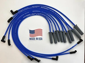 CADILLAC 1968-1974 472 500 8.5mm HEI SPIRAL CORE BLUE SPARK PLUG WIRES USA MADE - Picture 1 of 5